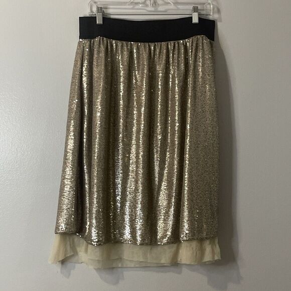 FREE PEOPLE Sequin Skirt Size Large Blush Pink NEW Party Glitz Glam Tulle - Picture 1 of 12